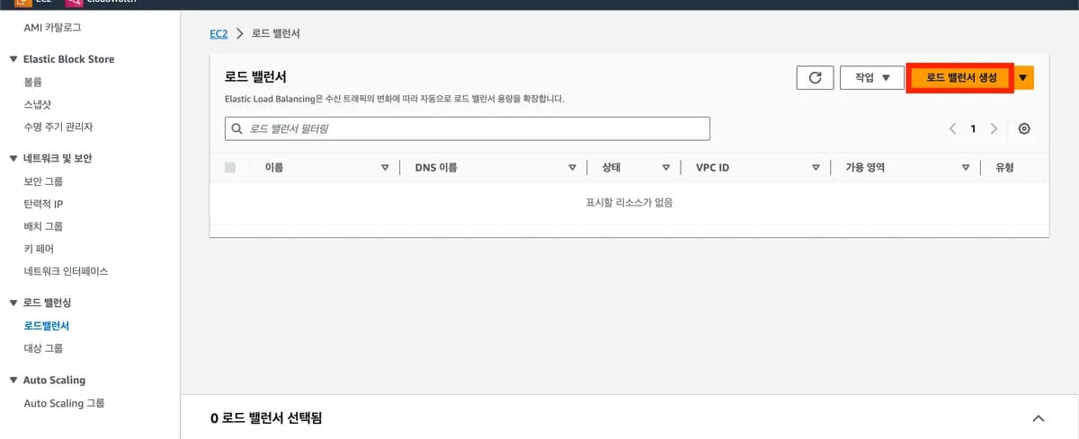 [실습] 1. ELB 셋팅하기 - 기본 구성