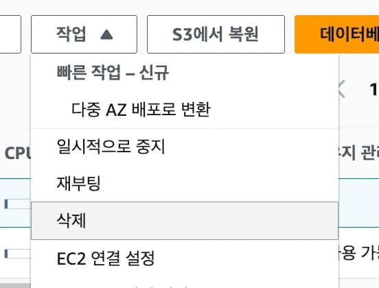 비용 나가지 않게 RDS 깔끔하게 종료하기