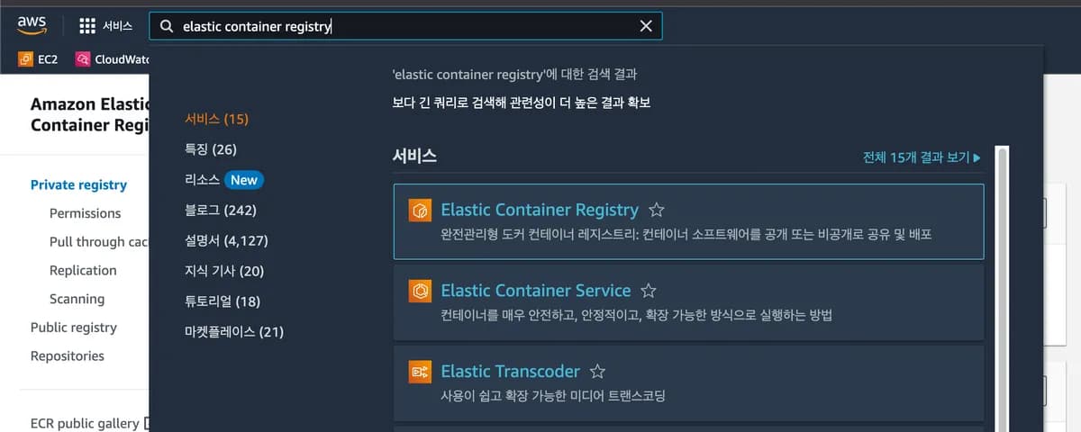 [실습] AWS ECR(Elastic Container Registry) 사용해보기