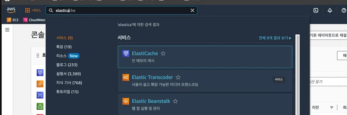 AWS ElastiCache 셋팅하기 